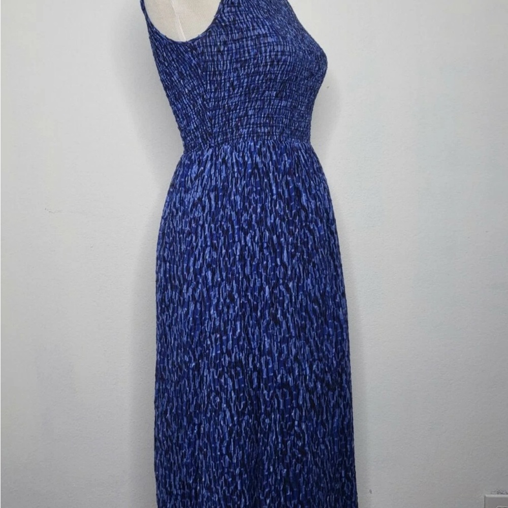 Rebecca Taylor Women’s Silk Ruched Batik Mirage Dress Blue Size 0 - Picture 6 of 11